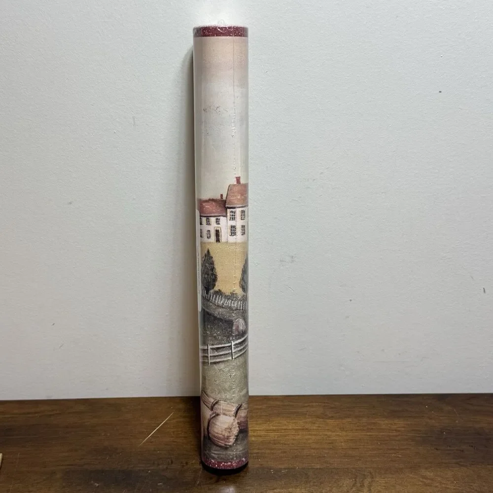 Vintage Wallpaper Boarder Primative Country Village Wide 14” NOS Prepasted 5yd